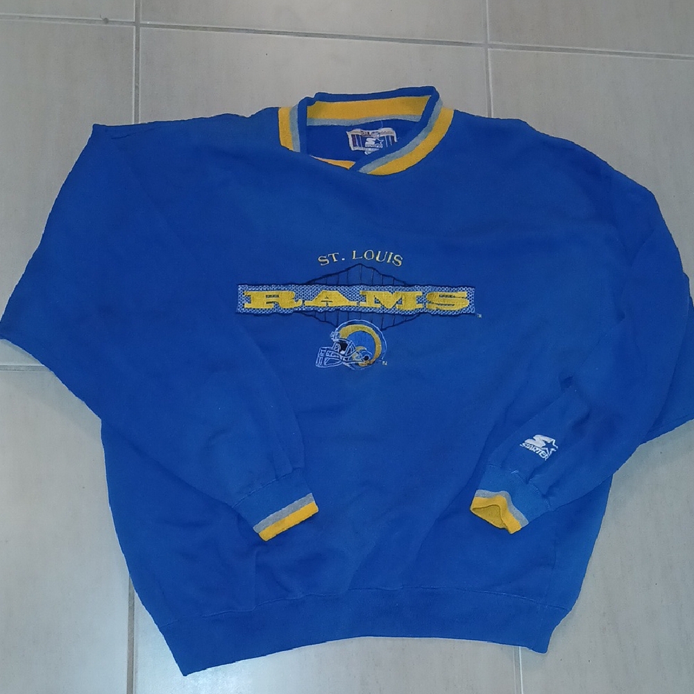 STARTER Blue and Yellow Crewneck Sweater Sporty Design